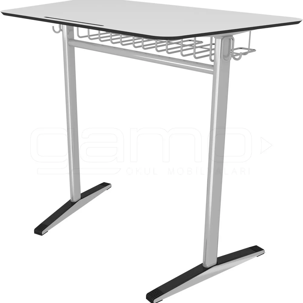 GM001-602 Single Tilted-leg Compact School Desk - Image 1