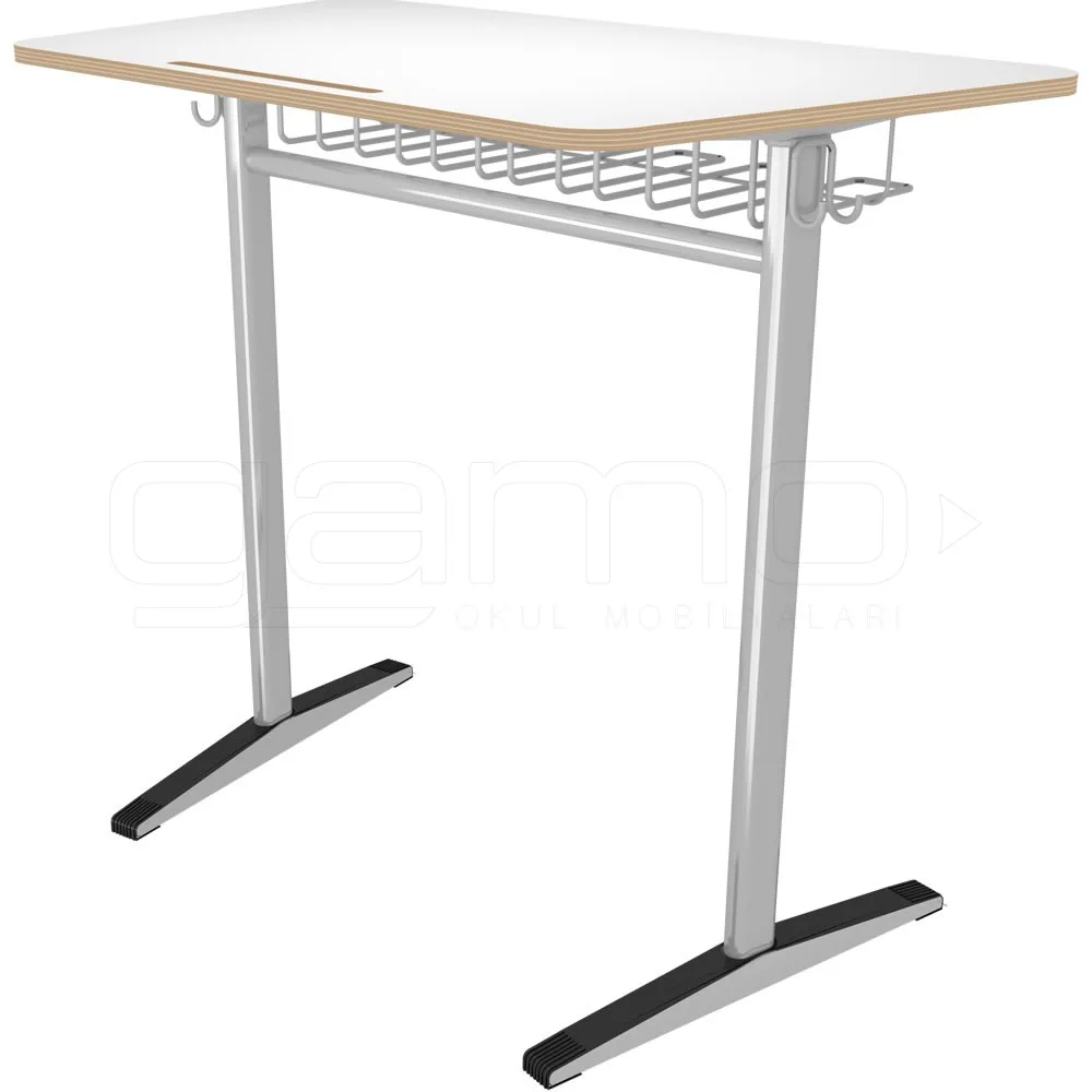 GM001-606 Single Tilted-leg Laminate School Desk - Image 1