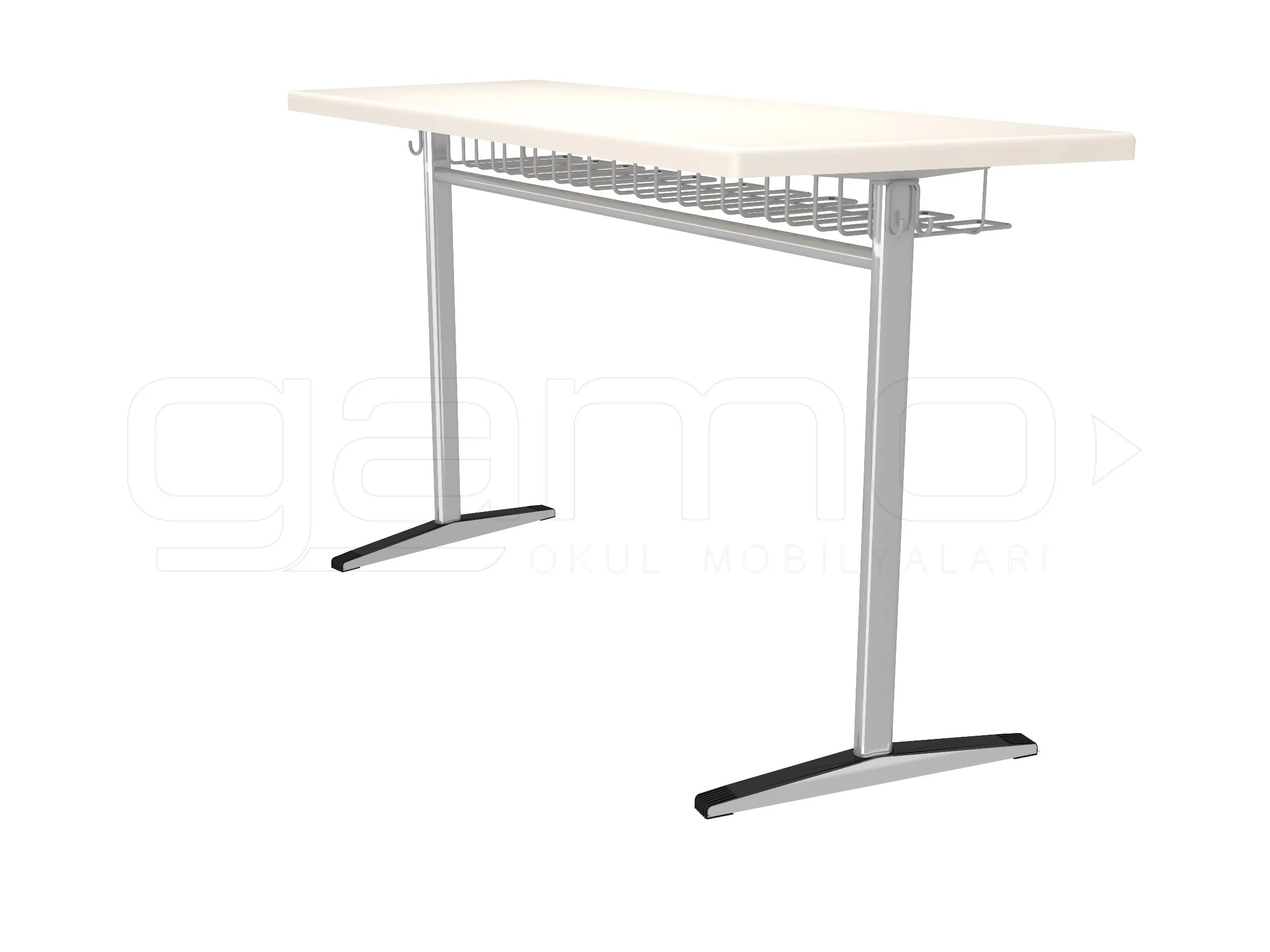 GM002-610 Double Tilted-leg Werzalite Student Desk - Image 1