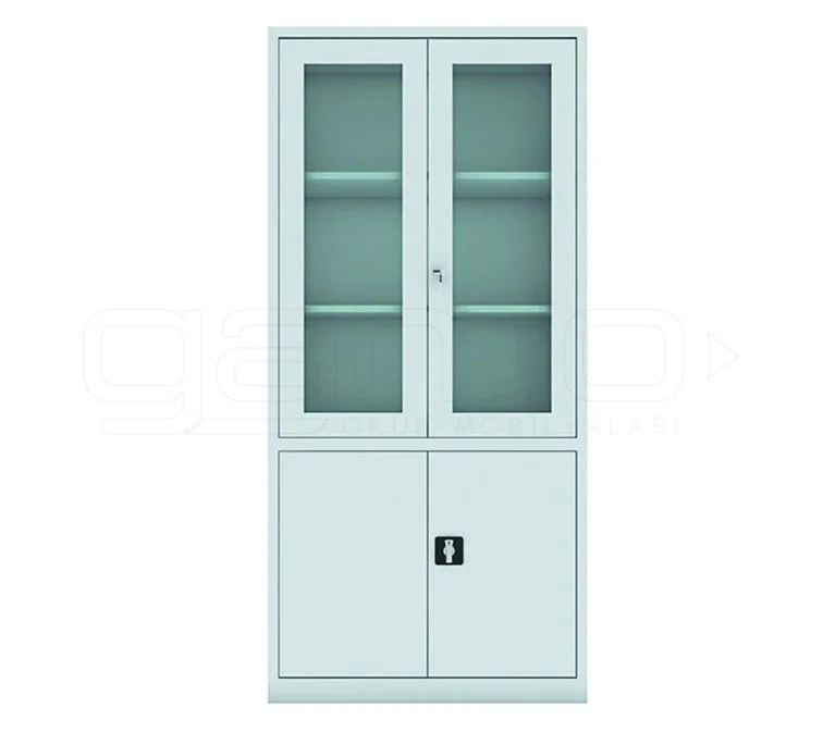 GM028-102 Half Glass Door File Cabinet - Image 1